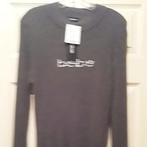 bebe Womens Brown long sleeve pullover top size XL NWT cotton blend